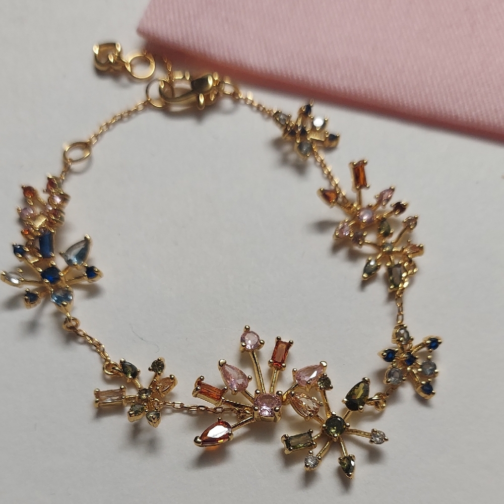 kate spade new york Mixed Cubic Zirconia Firework Flower Line Bracelet - Picture 3 of 7